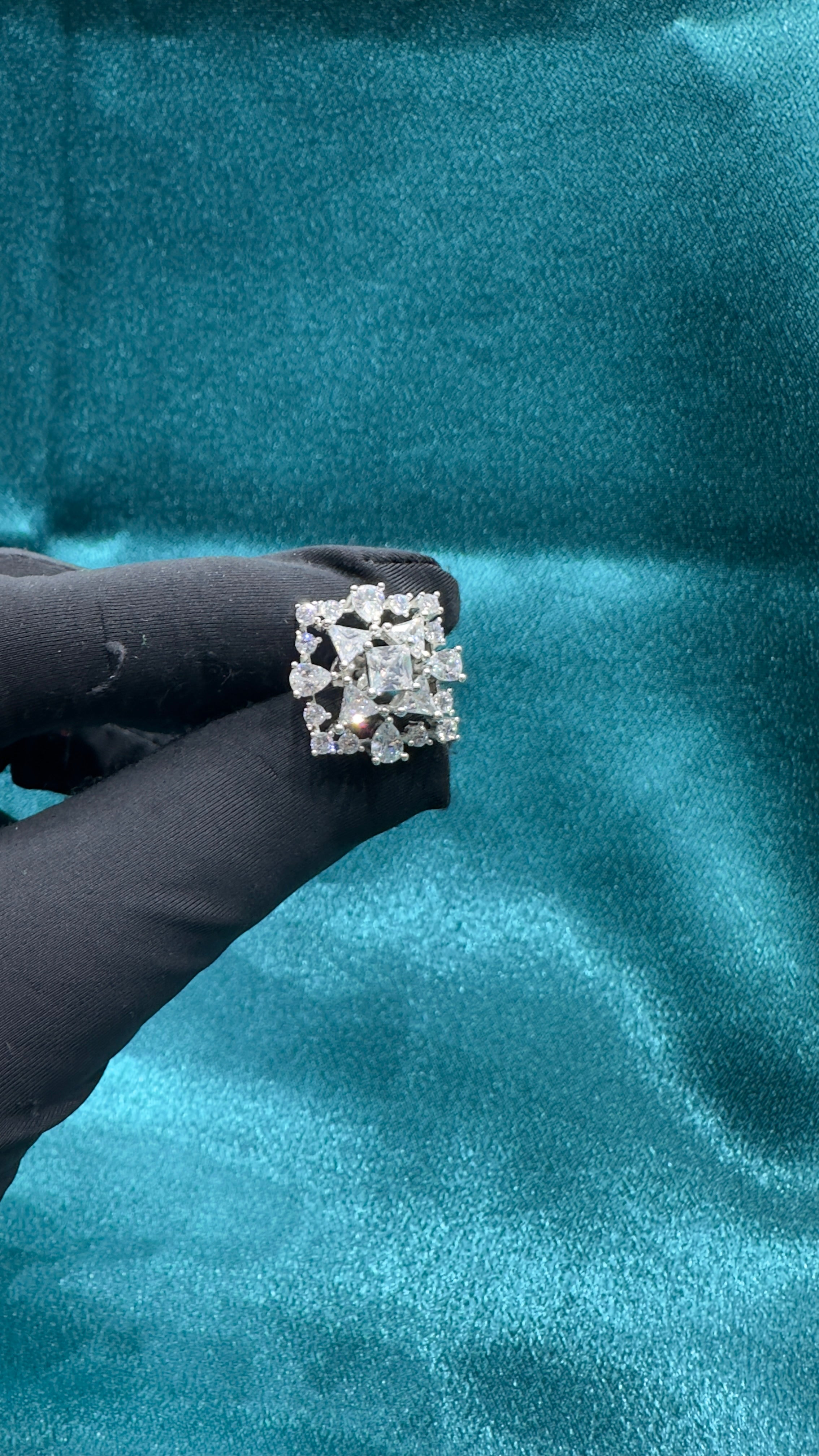 Silver earrings with white cz diamonds