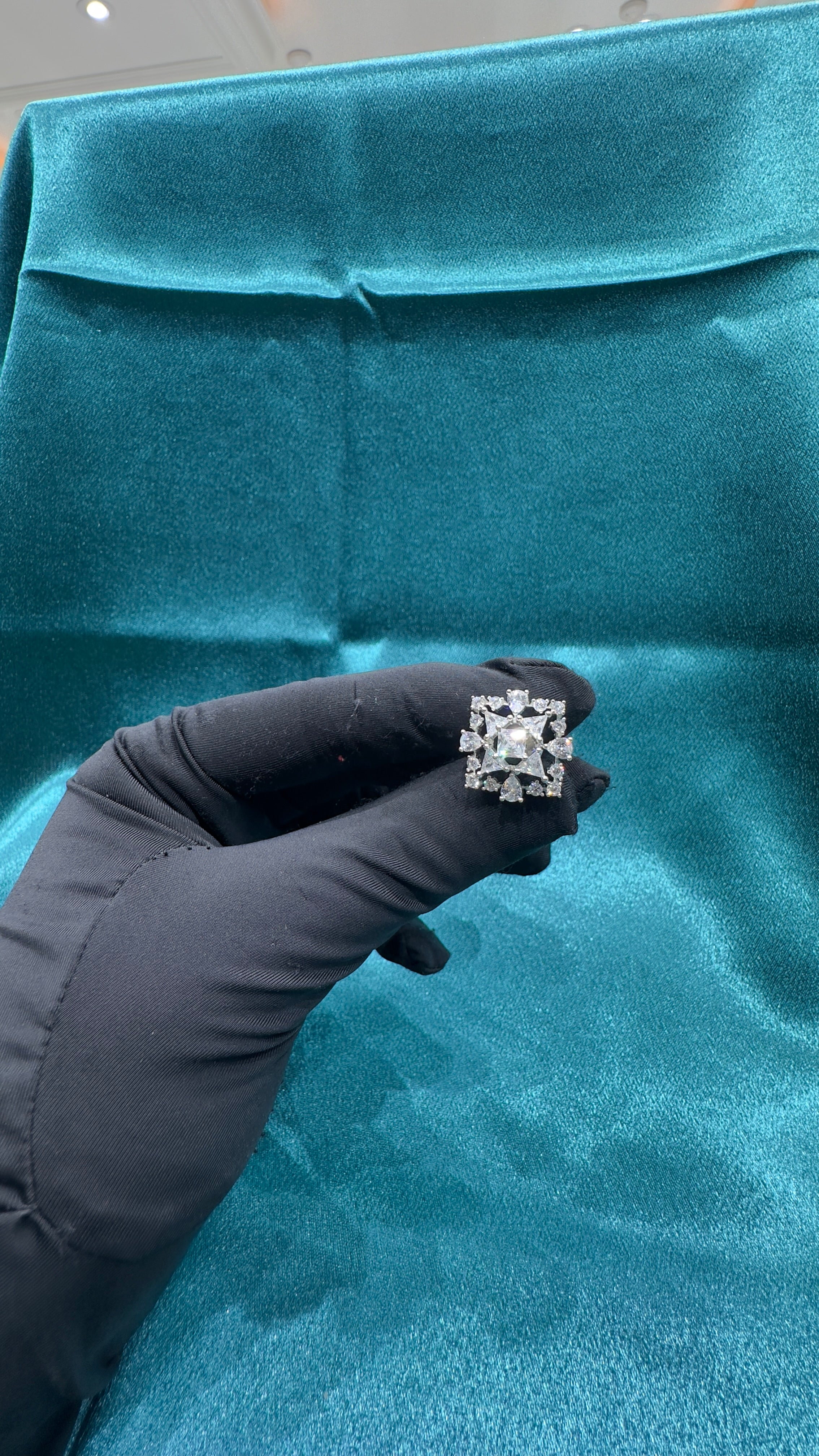 Silver earrings with white cz diamonds