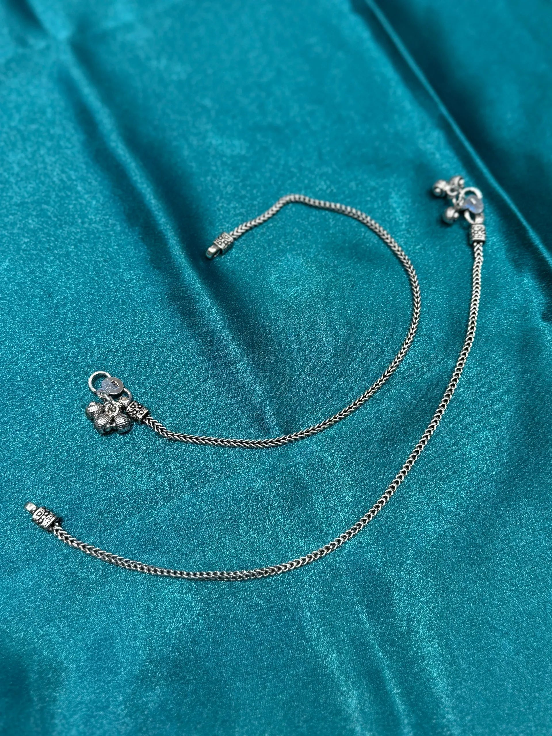 Silver Anklet with Antique Finishing