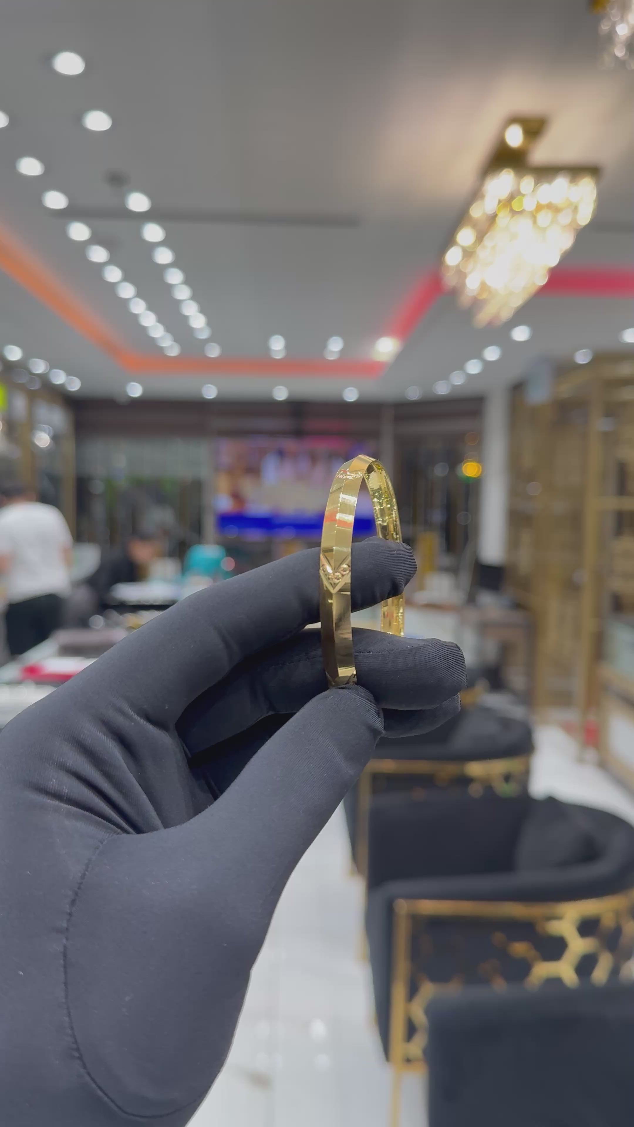 22K Gold Mens CNC Kara