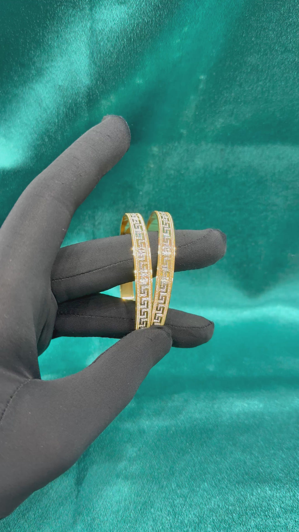 Women’s Designer 22K Gold CNC Bangles