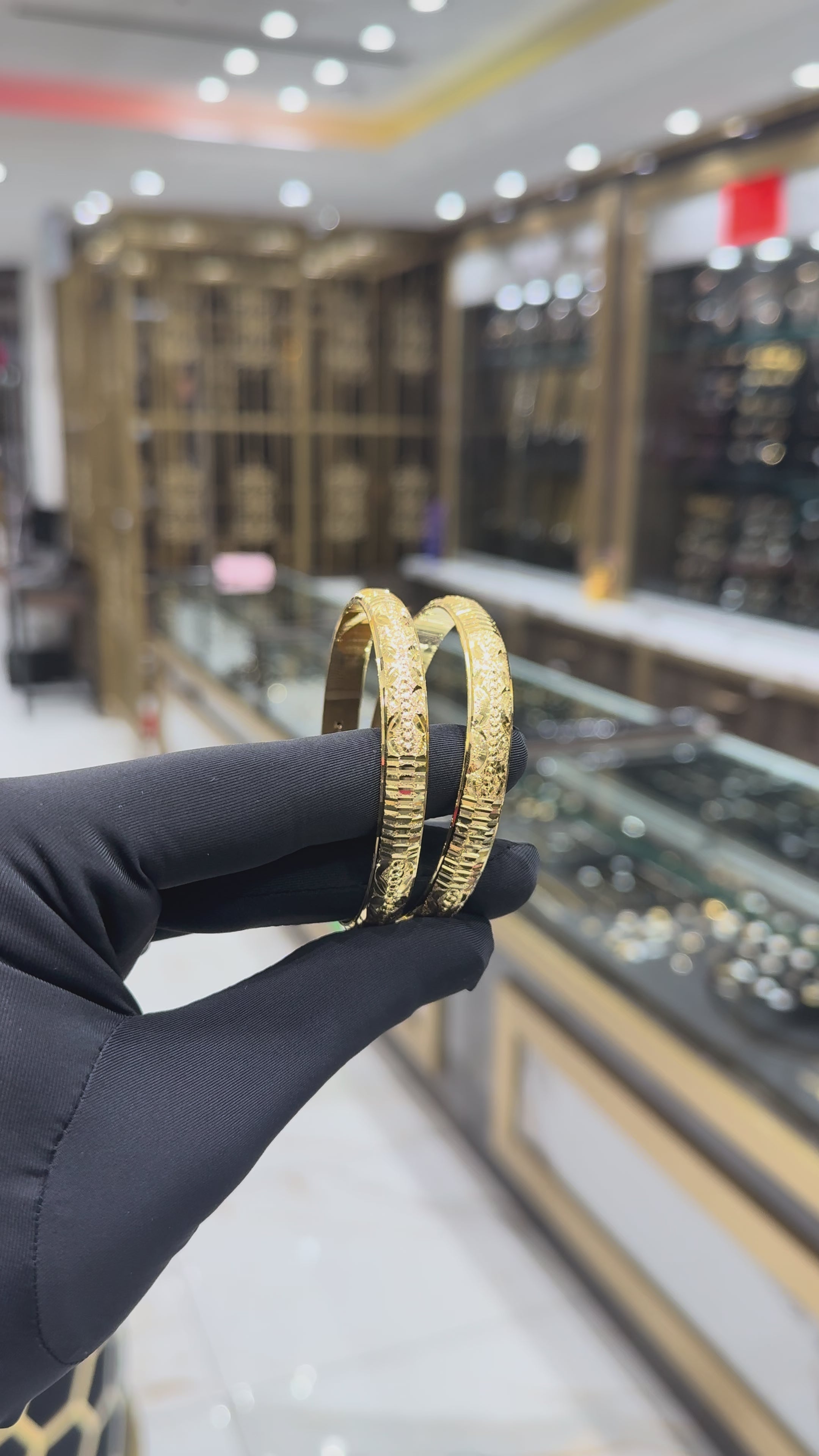 22K Women’s Hollow Bangles (pair)