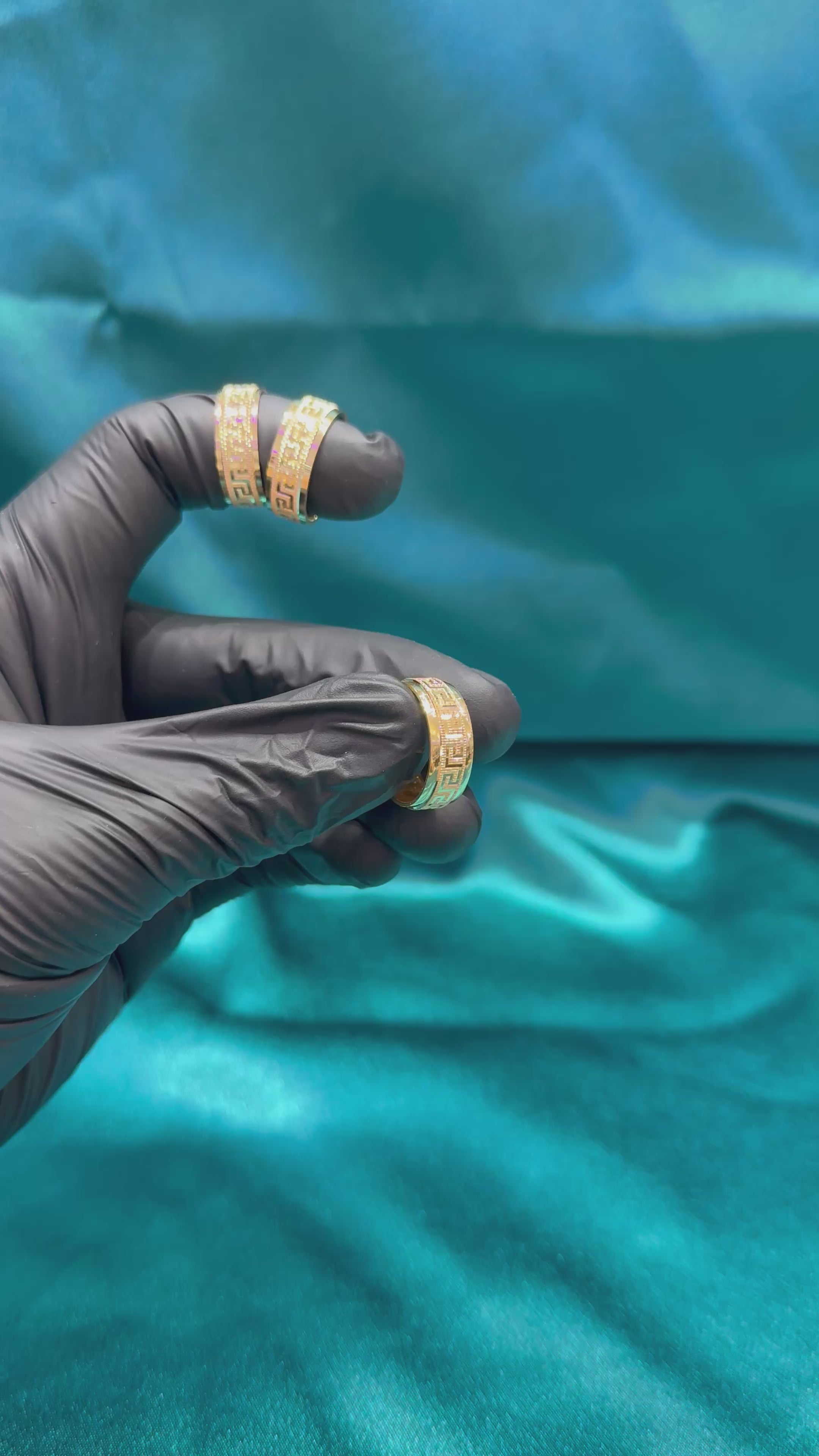 Greek Key Border Design 22k Gold Ring